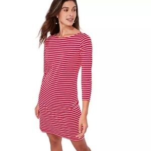 Vineyard Vines Red and‎ White Striped Sankaty Boatneck Shift Dress Small